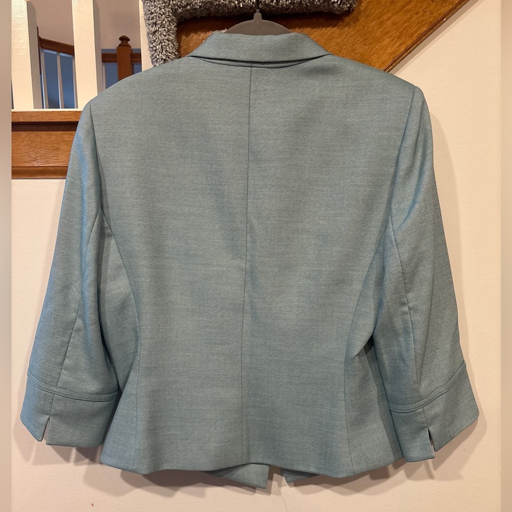 Kasper Blue Women's Skirt and Blazer Suit Set - Picture 8 of 10